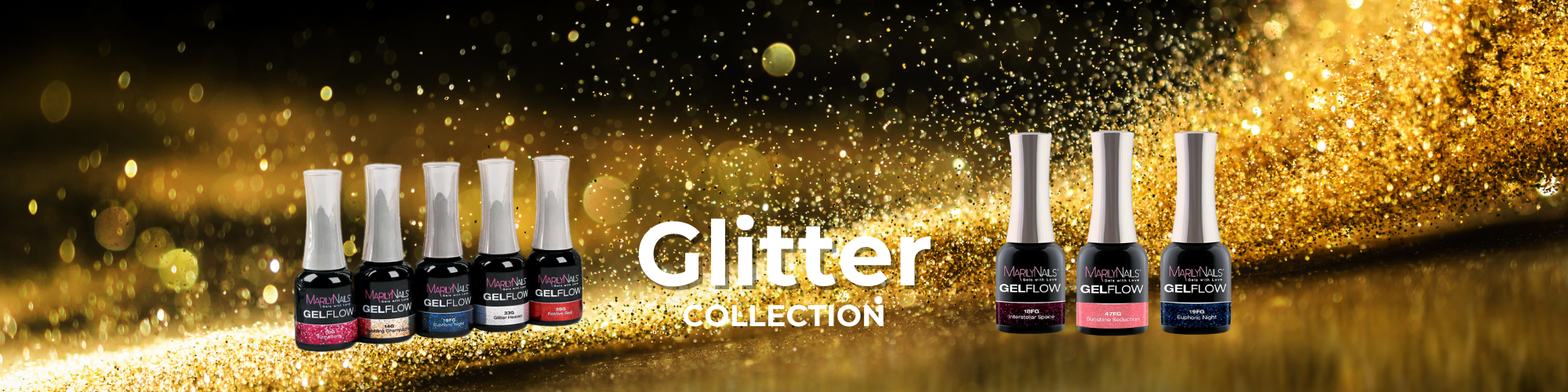 Glitter Collection, una gamma esclusiva di gel e smalti glitterati